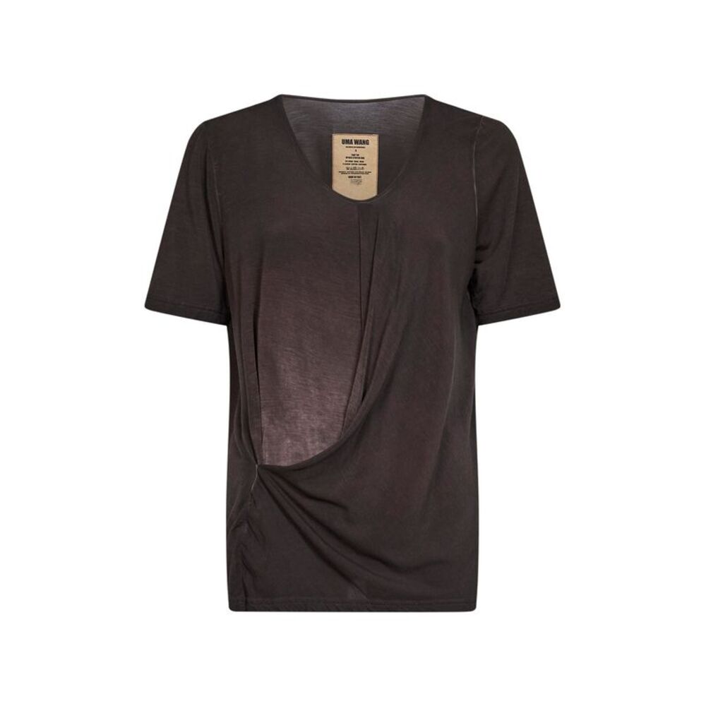 Uma Wang Women Brown Stretch Jersey Draped Trap Top<Br/>